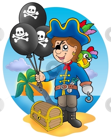 To use this stock image in your creative project, please select the size you need over to the right and click the "Add to Cart" button.
Your downloaded image will come with the Cutcaster watermark removed so don’t worry about the watermark you see on this page. Pirate boy with balloons on beach stock photo, Pirate boy with balloons on beach - color illustration. by Klara Viskova