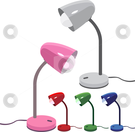 To use this stock image in your creative project, please select the size you need over to the right and click the "Add to Cart" button.
Your downloaded image will come with the Cutcaster watermark removed so don’t worry about the watermark you see on this page. Desk lamps stock vector clipart, Set of 5 different colors desk lamps illustrations by Augusto Cabral Graphiste Rennes