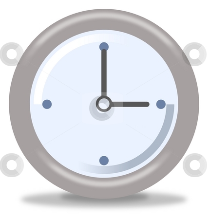 To use this stock image in your creative project, please select the size you need over to the right and click the "Add to Cart" button.
Your downloaded image will come with the Cutcaster watermark removed so don’t worry about the watermark you see on this page. Clock Three stock photo, Silver and blue clock on white background showing three by Henrik Lehnerer