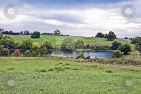 To use this stock image in your creative project, please select the size you need over to the right and click the "Add to Cart" button.
Your downloaded image will come with the Cutcaster watermark removed so don’t worry about the watermark you see on this page. Kansas Farm Pond stock photo, Pond on an Eastern Kansas farm by Bart Everett
