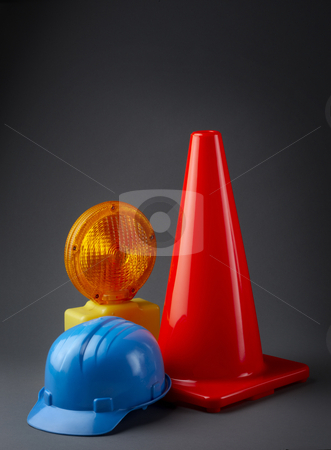 To use this stock image in your creative project, please select the size you need over to the right and click the "Add to Cart" button.
Your downloaded image will come with the Cutcaster watermark removed so don’t worry about the watermark you see on this page. Construction site stock photo, Traffic cone, hard hat and warning light on dark background by James Barber