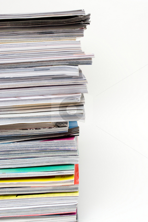 To use this stock image in your creative project, please select the size you need over to the right and click the "Add to Cart" button.
Your downloaded image will come with the Cutcaster watermark removed so don’t worry about the watermark you see on this page. Magazines Stack stock photo, A large stack of magazines piled high. Isolated over white with copyspace. by Todd Arena