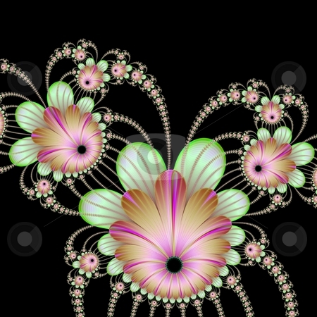 To use this stock image in your creative project, please select the size you need over to the right and click the "Add to Cart" button.
Your downloaded image will come with the Cutcaster watermark removed so don’t worry about the watermark you see on this page. Strings Of Flowers On Black stock photo, Computer generated image with a string of flowers design in pink and green on a black background. by Colin Forrest