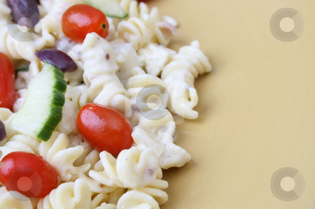 To use this stock image in your creative project, please select the size you need over to the right and click the "Add to Cart" button.
Your downloaded image will come with the Cutcaster watermark removed so don’t worry about the watermark you see on this page. Pasta Salad on plate stock photo, Cold Pasta Salad with tomatoes, cucumbers and olives by Vanessa Van Rensburg