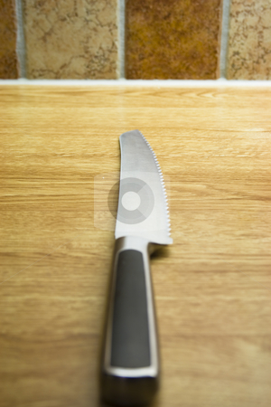 To use this stock image in your creative project, please select the size you need over to the right and click the "Add to Cart" button.
Your downloaded image will come with the Cutcaster watermark removed so don’t worry about the watermark you see on this page. Knife stock photo, Sharp knife on a kitchen bench by Fredrik Elfdahl