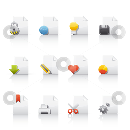 To use this stock image in your creative project, please select the size you need over to the right and click the "Add to Cart" button.
Your downloaded image will come with the Cutcaster watermark removed so don’t worry about the watermark you see on this page. Icon Set - Document Files stock vector clipart, Set of icons on white background in Adobe Illustrator EPS 8 format for multiple applications. by Sebasti??n Al?