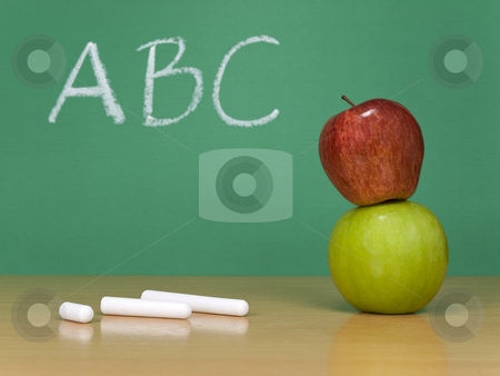 To use this stock image in your creative project, please select the size you need over to the right and click the "Add to Cart" button.
Your downloaded image will come with the Cutcaster watermark removed so don’t worry about the watermark you see on this page. ABC stock photo, ABC written on a chalkboard. Some chalks and a red apple over a green one on the foreground. by Ignacio Gonzalez Prado