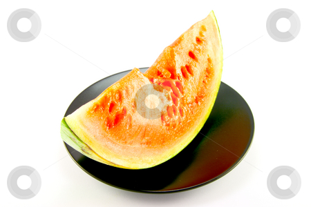 To use this stock image in your creative project, please select the size you need over to the right and click the "Add to Cart" button.
Your downloaded image will come with the Cutcaster watermark removed so don’t worry about the watermark you see on this page. Watermelon with Bite Mark stock photo, Slice of watermelon with green skin and red melon with seeds and bite mark on a black plate with a white background by Keith Wilson