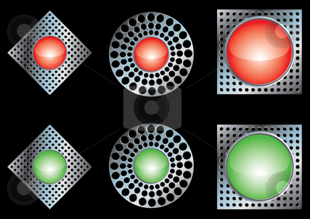 To use this stock image in your creative project, please select the size you need over to the right and click the "Add to Cart" button.
Your downloaded image will come with the Cutcaster watermark removed so don’t worry about the watermark you see on this page. Shiny metal buttons stock vector clipart, Set of shiny metal buttons, vector illustration by Milsi Art