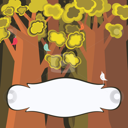 To use this stock image in your creative project, please select the size you need over to the right and click the "Add to Cart" button.
Your downloaded image will come with the Cutcaster watermark removed so don’t worry about the watermark you see on this page. Deep forest stock vector clipart, Deep forest with birds and banner for text, vector illustration by Milsi Art