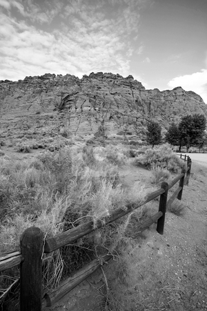 To use this stock image in your creative project, please select the size you need over to the right and click the "Add to Cart" button.
Your downloaded image will come with the Cutcaster watermark removed so don’t worry about the watermark you see on this page. Hiking Path in Snow Canyon with Rails in the Image - Utah stock photo, Hiking Path in Snow Canyon with Rails in the Image by Mehmet Dilsiz