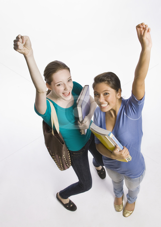 To use this stock image in your creative project, please select the size you need over to the right and click the "Add to Cart" button.
Your downloaded image will come with the Cutcaster watermark removed so don’t worry about the watermark you see on this page. Students carrying books and cheering stock photo, Students carrying books and cheering by Jonathan Ross