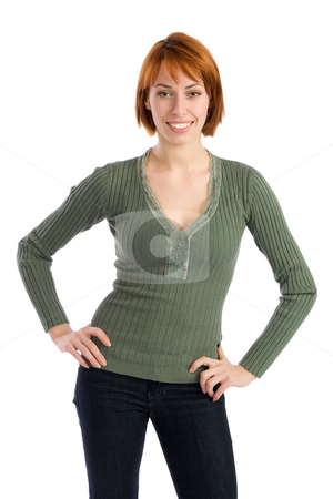 To use this stock image in your creative project, please select the size you need over to the right and click the "Add to Cart" button.
Your downloaded image will come with the Cutcaster watermark removed so don’t worry about the watermark you see on this page. Beautiful Young Woman stock photo, Happy beautiful young woman with hands on hip, isolated on white background. by Rognar