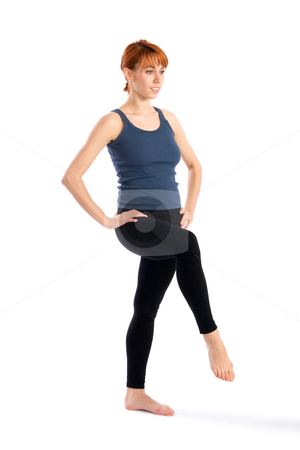 To use this stock image in your creative project, please select the size you need over to the right and click the "Add to Cart" button.
Your downloaded image will come with the Cutcaster watermark removed so don’t worry about the watermark you see on this page. Woman Practising Yoga Asana stock photo, Young fit woman doing yoga exercise called Garudasana, isolated on white background. by Rognar