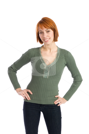 To use this stock image in your creative project, please select the size you need over to the right and click the "Add to Cart" button.
Your downloaded image will come with the Cutcaster watermark removed so don’t worry about the watermark you see on this page. Happy Smiling Woman stock photo, Smiling young attractive woman with hands on hips, isolated on white background. by Rognar