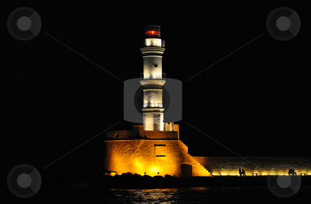 To use this stock image in your creative project, please select the size you need over to the right and click the "Add to Cart" button.
Your downloaded image will come with the Cutcaster watermark removed so don’t worry about the watermark you see on this page. Lighthouse, Chania stock photo, Lighthouse at night. Chania, Crete, Greece. by Fernando Barozza