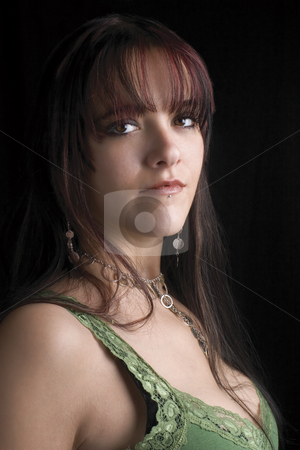 To use this stock image in your creative project, please select the size you need over to the right and click the "Add to Cart" button.
Your downloaded image will come with the Cutcaster watermark removed so don’t worry about the watermark you see on this page. Fashion model stock photo, Side portrait of twenty something fashion model by Yann Poirier