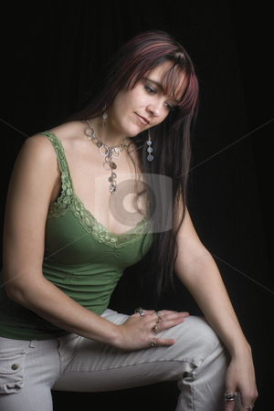 To use this stock image in your creative project, please select the size you need over to the right and click the "Add to Cart" button.
Your downloaded image will come with the Cutcaster watermark removed so don’t worry about the watermark you see on this page. Fashion model - looking down stock photo, Twenty something fashion model posing and looking down by Yann Poirier