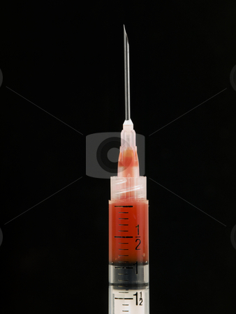 To use this stock image in your creative project, please select the size you need over to the right and click the "Add to Cart" button.
Your downloaded image will come with the Cutcaster watermark removed so don’t worry about the watermark you see on this page. Syringe with blood stock photo, Syringe with blood on a black background by John Teeter