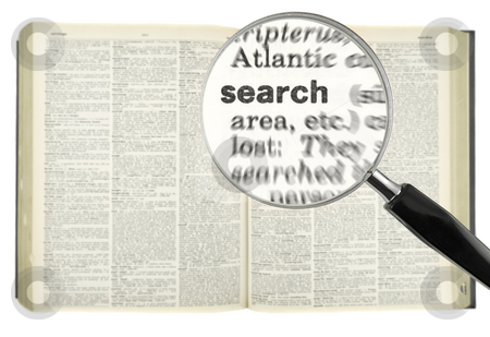 To use this stock image in your creative project, please select the size you need over to the right and click the "Add to Cart" button.
Your downloaded image will come with the Cutcaster watermark removed so don’t worry about the watermark you see on this page. Find search stock photo, A magnifying glass on the word SEARCH on a dictionary. by Ignacio Gonzalez Prado