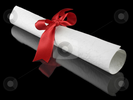 To use this stock image in your creative project, please select the size you need over to the right and click the "Add to Cart" button.
Your downloaded image will come with the Cutcaster watermark removed so don’t worry about the watermark you see on this page. Diploma with red ribbon stock photo, Diploma with a red silk ribbon, isolated on black background. by Ignacio Gonzalez Prado