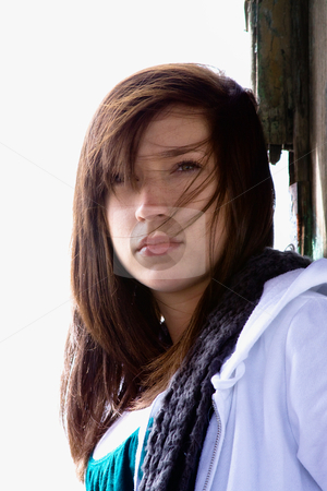 To use this stock image in your creative project, please select the size you need over to the right and click the "Add to Cart" button.
Your downloaded image will come with the Cutcaster watermark removed so don’t worry about the watermark you see on this page. Beautiful Teenager stock photo, Close up on a Beautiful Teenager with Wind Blowing Her Hair by Mehmet Dilsiz