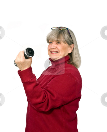 To use this stock image in your creative project, please select the size you need over to the right and click the "Add to Cart" button.
Your downloaded image will come with the Cutcaster watermark removed so don’t worry about the watermark you see on this page. Senior Working Out stock photo, Senior woman working out on a white background by John Teeter