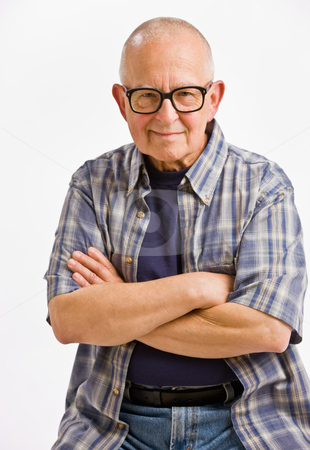 To use this stock image in your creative project, please select the size you need over to the right and click the "Add to Cart" button.
Your downloaded image will come with the Cutcaster watermark removed so don’t worry about the watermark you see on this page. Senior man in eyeglasses with arms crossed stock photo, Senior man in eyeglasses with arms crossed by Jonathan Ross