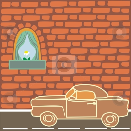 To use this stock image in your creative project, please select the size you need over to the right and click the "Add to Cart" button.
Your downloaded image will come with the Cutcaster watermark removed so don’t worry about the watermark you see on this page. Vector illustration of vintage car near brick wall stock vector clipart, Vector illustration of vintage car near brick wall by pilgrim.artworks