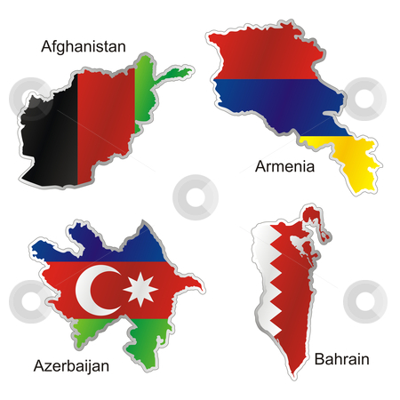 To use this stock image in your creative project, please select the size you need over to the right and click the "Add to Cart" button.
Your downloaded image will come with the Cutcaster watermark removed so don’t worry about the watermark you see on this page. vector editable isolated asian flags in map shape with details stock vector clipart, vector editable isolated asian flags in map shape with details by pilgrim.artworks