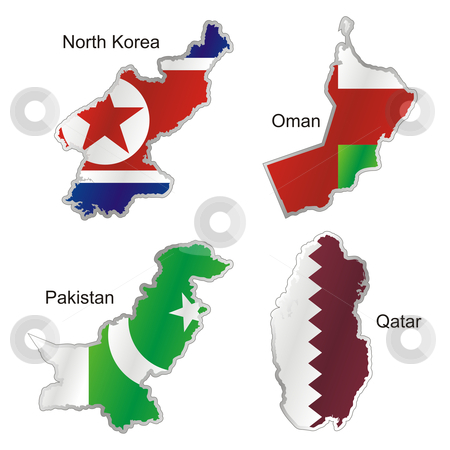 To use this stock image in your creative project, please select the size you need over to the right and click the "Add to Cart" button.
Your downloaded image will come with the Cutcaster watermark removed so don’t worry about the watermark you see on this page. vector editable isolated asian flags in map shape with details stock vector clipart, vector editable isolated asian flags in map shape with details by pilgrim.artworks