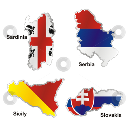 To use this stock image in your creative project, please select the size you need over to the right and click the "Add to Cart" button.
Your downloaded image will come with the Cutcaster watermark removed so don’t worry about the watermark you see on this page. Vector editable isolated european flags in map shape with details stock vector clipart, Vector editable isolated european flags in map shape with details by pilgrim.artworks