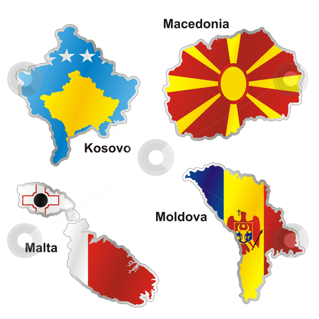 To use this stock image in your creative project, please select the size you need over to the right and click the "Add to Cart" button.
Your downloaded image will come with the Cutcaster watermark removed so don’t worry about the watermark you see on this page. Vector editable isolated european flags in map shape with details stock vector clipart, Vector editable isolated european flags in map shape with details by pilgrim.artworks
