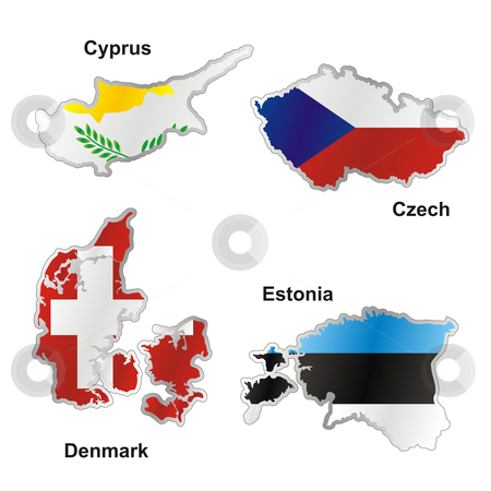 To use this stock image in your creative project, please select the size you need over to the right and click the "Add to Cart" button.
Your downloaded image will come with the Cutcaster watermark removed so don’t worry about the watermark you see on this page. Vector editable isolated european flags in map shape with details stock vector clipart, Vector editable isolated european flags in map shape with details by pilgrim.artworks