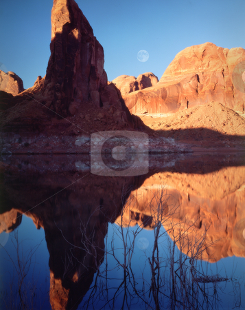 To use this stock image in your creative project, please select the size you need over to the right and click the "Add to Cart" button.
Your downloaded image will come with the Cutcaster watermark removed so don’t worry about the watermark you see on this page. Moonrise, Lake Powell, Page, Arizona stock photo, Moonrise reflections across Lake Powell, Page, Arizona.
Great for nature, wilderness, adventure, exploration, travel, backcountry and outdoor recreation themes. by Jeff DeMent