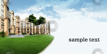 To use this stock image in your creative project, please select the size you need over to the right and click the "Add to Cart" button.
Your downloaded image will come with the Cutcaster watermark removed so don’t worry about the watermark you see on this page. Residential complex stock photo, Illustrated residential complex floating in the sky by Dmitry Rostovtsev