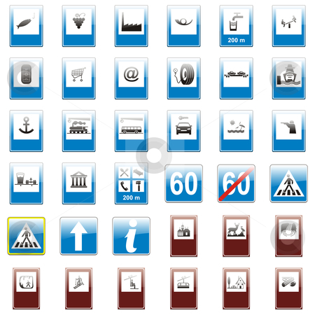 To use this stock image in your creative project, please select the size you need over to the right and click the "Add to Cart" button.
Your downloaded image will come with the Cutcaster watermark removed so don’t worry about the watermark you see on this page. Fully editable vector european traffic signs with details stock vector clipart, Fully editable vector european traffic signs with details by pilgrim.artworks