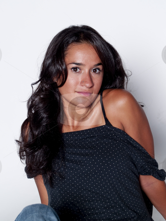 To use this stock image in your creative project, please select the size you need over to the right and click the "Add to Cart" button.
Your downloaded image will come with the Cutcaster watermark removed so don’t worry about the watermark you see on this page. Smirk stock photo, Pretty native american woman, smirking, not isolate, on white by Cora Reed