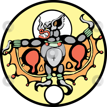 To use this stock image in your creative project, please select the size you need over to the right and click the "Add to Cart" button.
Your downloaded image will come with the Cutcaster watermark removed so don’t worry about the watermark you see on this page. Mayan Camazotz stock vector clipart, The 'taking bat' of Mayan Myth. The Mayan Camazotz. by Jeffrey Thompson