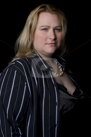 To use this stock image in your creative project, please select the size you need over to the right and click the "Add to Cart" button.
Your downloaded image will come with the Cutcaster watermark removed so don’t worry about the watermark you see on this page. Overweight fashion model stock photo, Thirty something overweight fashion model in sexy black outfit by Yann Poirier