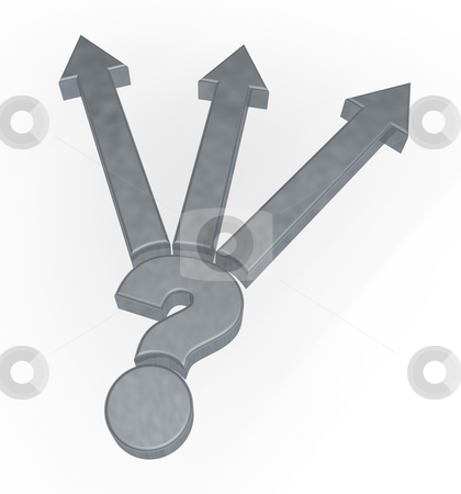 To use this stock image in your creative project, please select the size you need over to the right and click the "Add to Cart" button.
Your downloaded image will come with the Cutcaster watermark removed so don’t worry about the watermark you see on this page. Direction stock photo, Question mark and pointer on white background - 3d illustration by J?