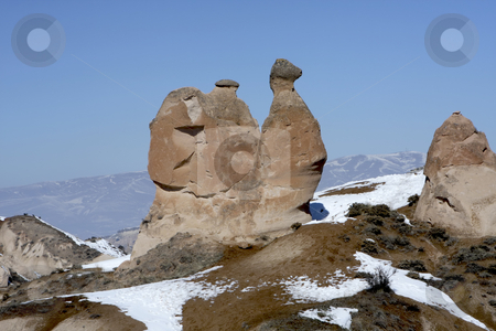 To use this stock image in your creative project, please select the size you need over to the right and click the "Add to Cart" button.
Your downloaded image will come with the Cutcaster watermark removed so don’t worry about the watermark you see on this page. Camel rock in Turkey stock photo, This rock shaped like a camel in found in Capadocia Turkey by Sharron Schiefelbein