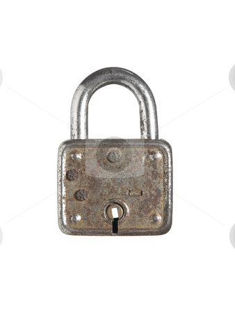 To use this stock image in your creative project, please select the size you need over to the right and click the "Add to Cart" button.
Your downloaded image will come with the Cutcaster watermark removed so don’t worry about the watermark you see on this page. Old key stock photo, A closed lock isolated on white background. by Ignacio Gonzalez Prado