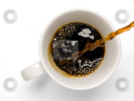 To use this stock image in your creative project, please select the size you need over to the right and click the "Add to Cart" button.
Your downloaded image will come with the Cutcaster watermark removed so don’t worry about the watermark you see on this page. Coffee stock photo, Fresh coffee being poured into a coffee cup on a white background. by Ignacio Gonzalez Prado