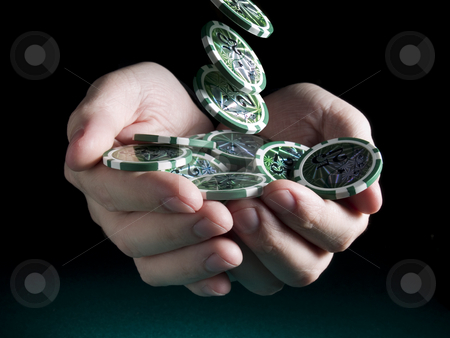 To use this stock image in your creative project, please select the size you need over to the right and click the "Add to Cart" button.
Your downloaded image will come with the Cutcaster watermark removed so don’t worry about the watermark you see on this page. Lucky day stock photo, Several green twenty five valued chips falling on a pair of hands isolated over a black background. by Ignacio Gonzalez Prado