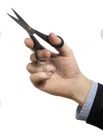 To use this stock image in your creative project, please select the size you need over to the right and click the "Add to Cart" button.
Your downloaded image will come with the Cutcaster watermark removed so don’t worry about the watermark you see on this page. Cut it out stock photo, A man's hand holding a pair of scissors over a white background. by Ignacio Gonzalez Prado