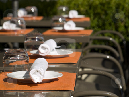 To use this stock image in your creative project, please select the size you need over to the right and click the "Add to Cart" button.
Your downloaded image will come with the Cutcaster watermark removed so don’t worry about the watermark you see on this page. Summer lunch or brunch stock photo, Restaurant set up tables on a sunny terrace. by Ignacio Gonzalez Prado