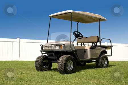 To use this stock image in your creative project, please select the size you need over to the right and click the "Add to Cart" button.
Your downloaded image will come with the Cutcaster watermark removed so don’t worry about the watermark you see on this page. New Golf Cart stock photo, New golf cart ready to hit the course. by Charles Buegeler