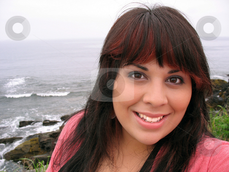 To use this stock image in your creative project, please select the size you need over to the right and click the "Add to Cart" button.
Your downloaded image will come with the Cutcaster watermark removed so don’t worry about the watermark you see on this page. Woman By the Sea stock photo, A young hispanic woman with red highlights in her hair by the sea shore in Newport Rhode Island. by Todd Arena
