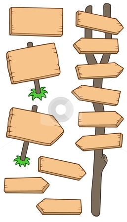 To use this stock image in your creative project, please select the size you need over to the right and click the "Add to Cart" button.
Your downloaded image will come with the Cutcaster watermark removed so don’t worry about the watermark you see on this page. Wooden roadsigns collection stock vector clipart, Wooden roadsigns collection - vector illustration. by Klara Viskova